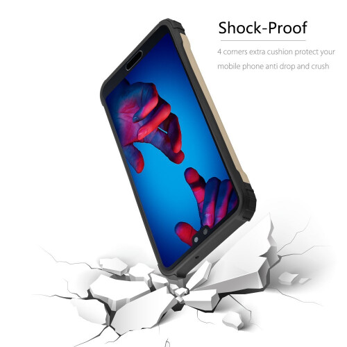 (Gold) For Huawei P20 Shockproof Armour Defender Case 1