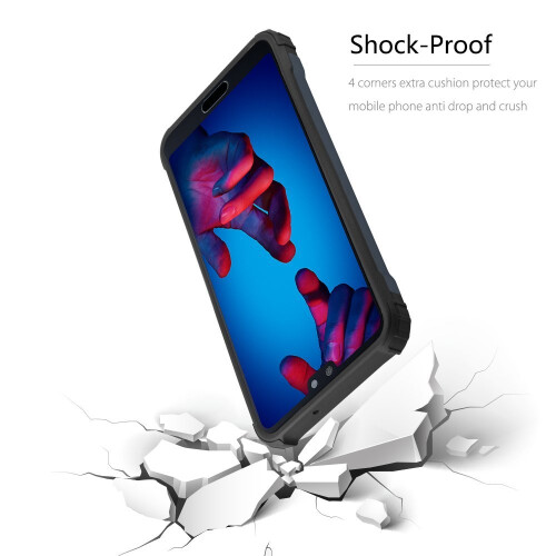 (Blue) For Huawei P20 Shockproof Armour Defender Case 1