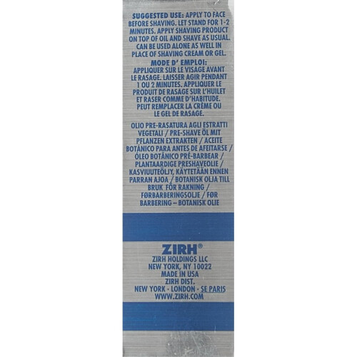 Zirh Zirh PREPARE Botanical Pre-Shave Oil, 30ml 2