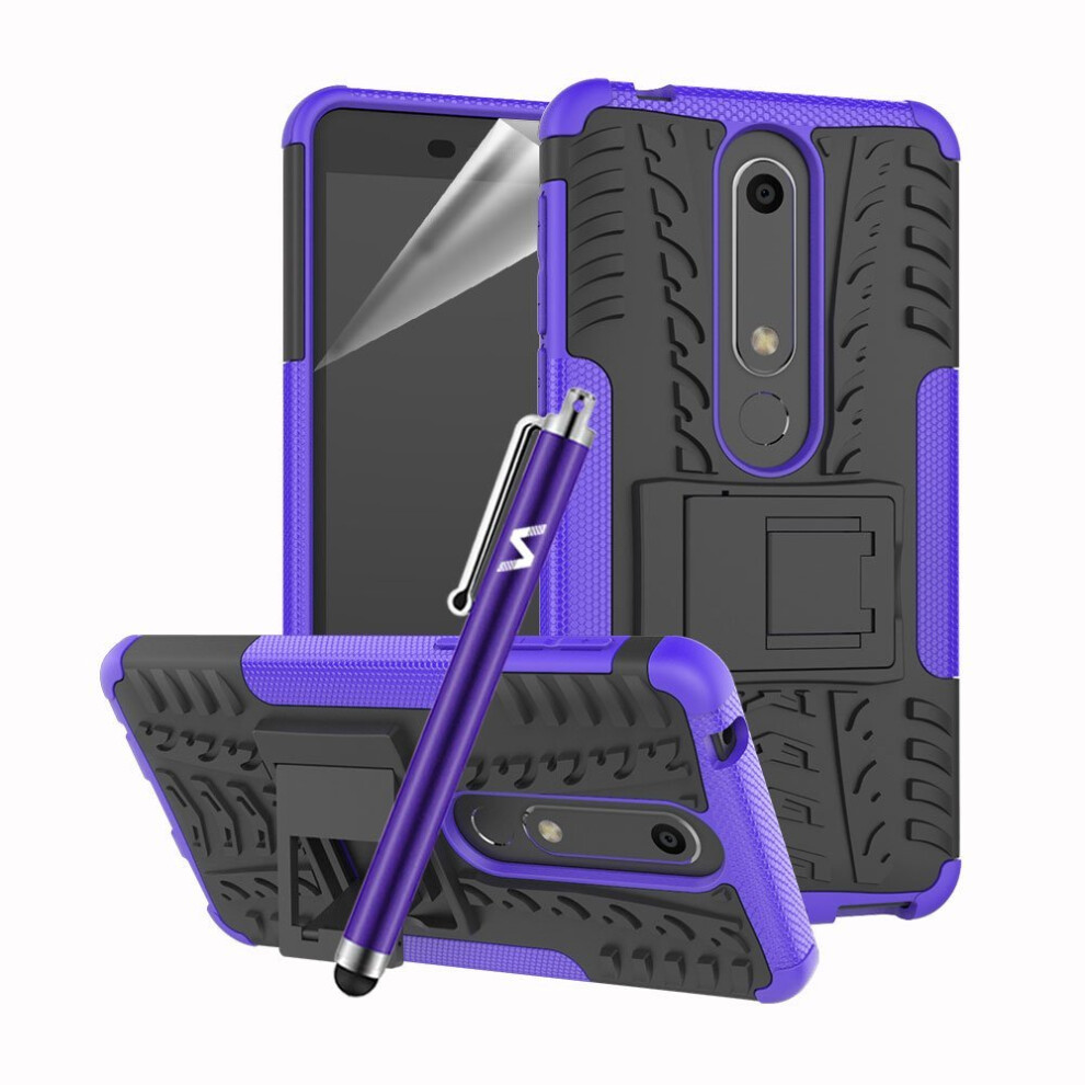 (Purple) For Nokia 6 2018 Shockproof Hybrid Hard Case Cover Purple 5060566914710