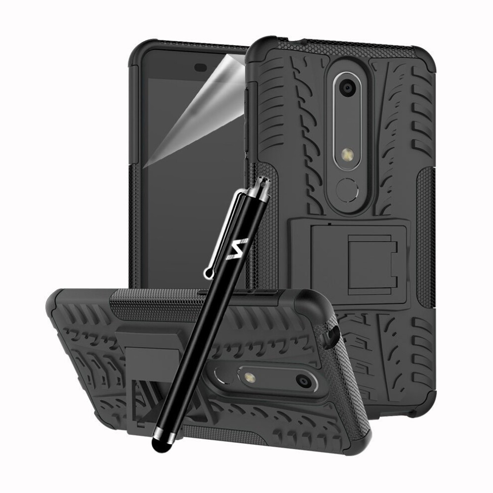 (Black) For Nokia 6 2018 Shockproof Hybrid Hard Case Cover Black 5060566914673