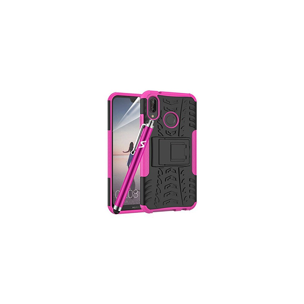 (Pink) For Huawei P20 Lite Armour Shockproof Case Cover Pink 5060566914871