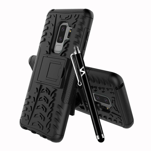 (Black) For Galaxy S9 Plus Tough ShockProof Case Cover 2