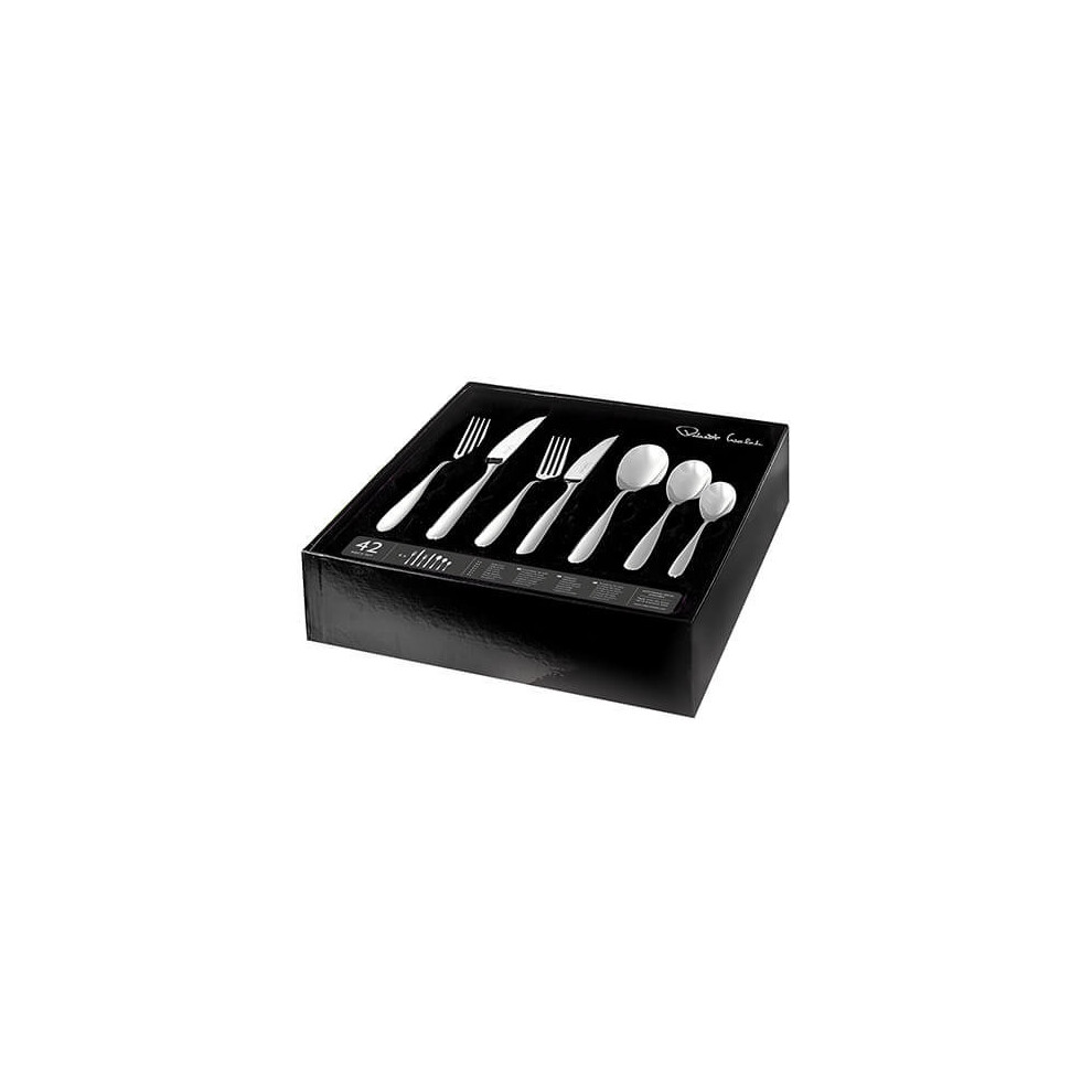 Robert WelchÂ® Stanton 42-Piece Mirror-Polished Stainless Steel Cutlery Set