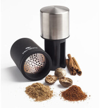 Microplane Spice Mill, Stainless Steel, Black/Silver, 5 x 5 x 13.6 cm