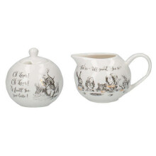 Victoria And Albert Alice In Wonderland Sugar Bowl And Creamer