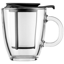 Bodum Yo Yo Set, Mug and Tea Strainer - Black
