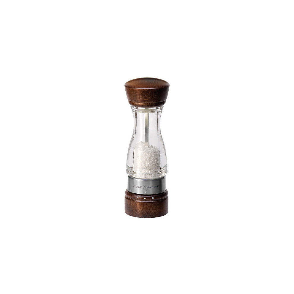 Cole & Mason Gourmet Precision Keswick Salt Mill - Acrylic and Beech Wood/Clear, 18 cm