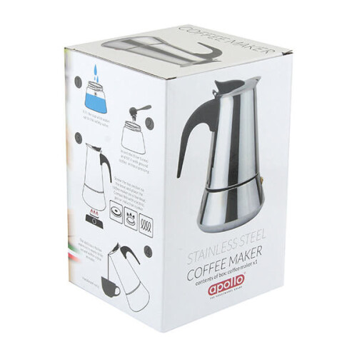 Apollo Stainless Steel Induction 4 Cup Coffee Maker 2