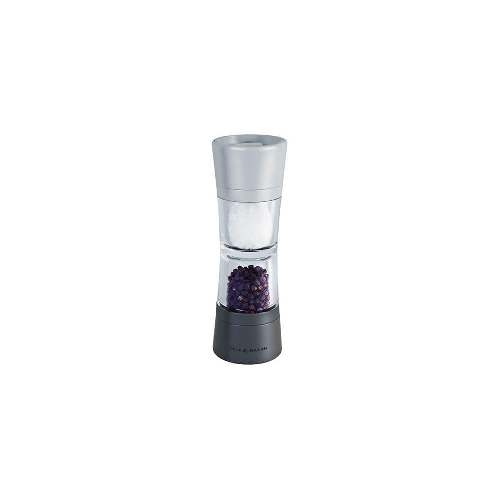 Cole & Mason Lincoln Duo Salt and Pepper Mill, Stainless Steel, Grey, 6.2 x 6.2 x 18.9 cm