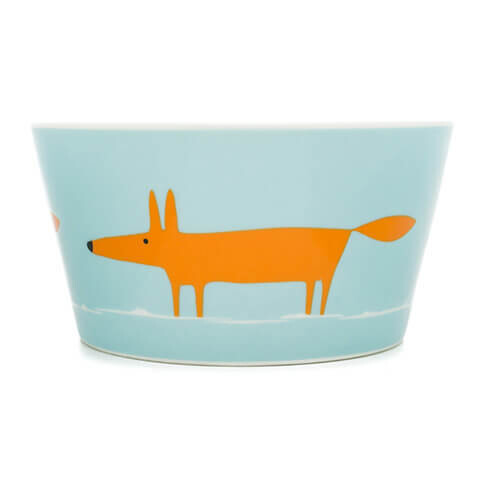 Scion Scion Mr Fox Cereal Bowl, 0.36L - Orange/Duckegg