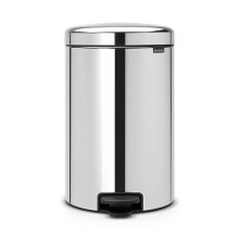Brabantia Pedal Bin newIcon with Plastic Inner Bucket, 20 Litre - Brilliant Steel