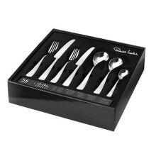 Robert Welch Malvern Bright 56-Piece Cutlery Set for 8 | 18/10 Stainless, Mirror-Polished, Dishwasher Safe, Free English Tea Spoons
