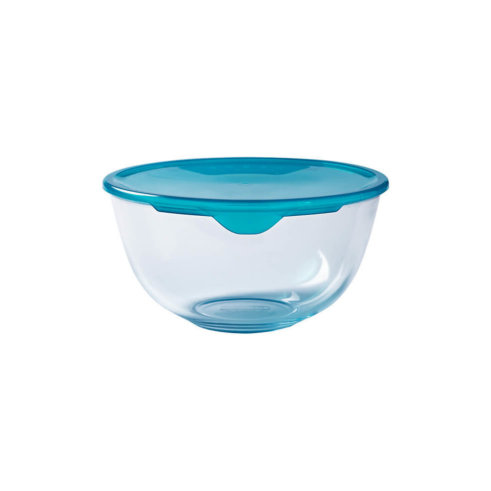 Pyrex - 2L Bowl With Lid From Borosilicate Glass Stain Resistant