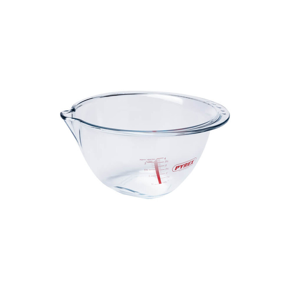 Pyrex Glass Preparation Bowl Plastic 4.2 L + Lid