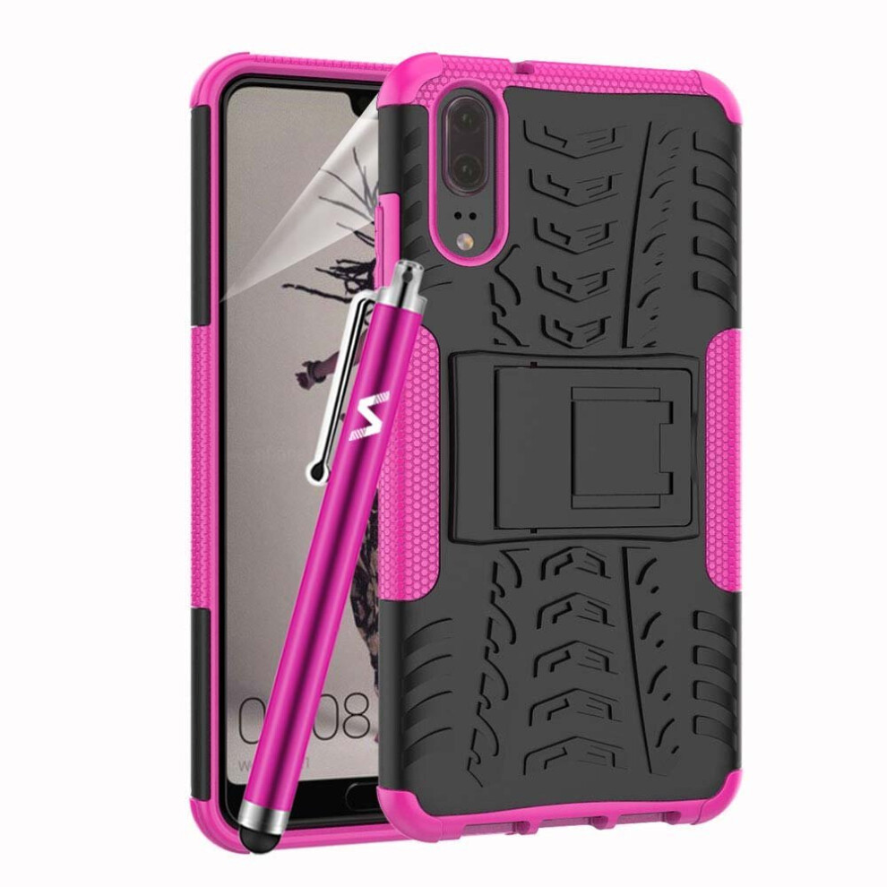 (Pink) For Huawei P20 Shockproof Hard Case Cover Pink 5060566914802