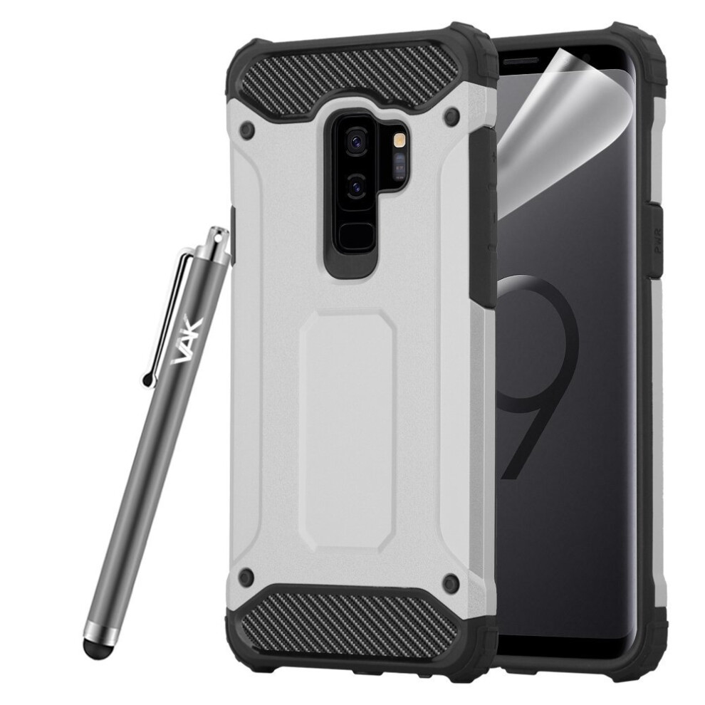 (Silver) For Galaxy S9 Plus Armour Defender Shockproof Case Silver 5060566914550
