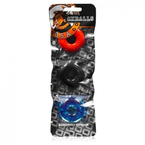 Oxballs Ringer 3 Pack TPR Penis Cock Rings Multi