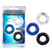 Donut Rings Assorted 3 Pack Stretchy Cock Rings Erection Enhancer