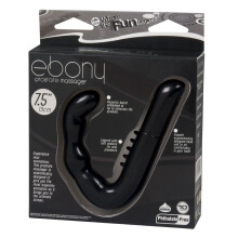 Ebony 7.5" Prostate Massager - 10 Function ~ Black (Batts In