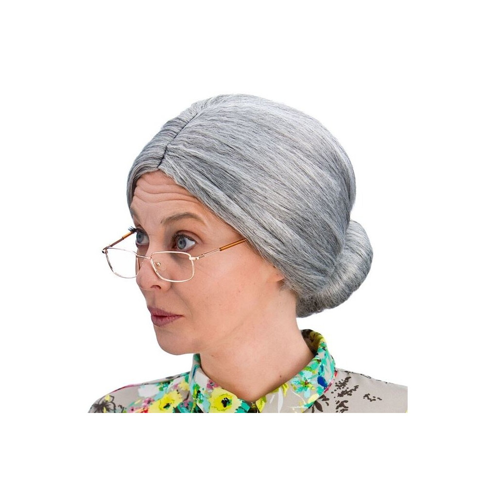 Granny Bun Wig - Grey - Default Title