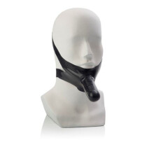 The Original Accommodator Latex Face Strap Black Dildo