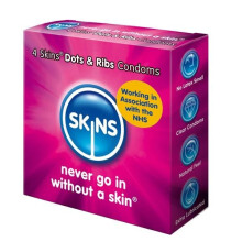 Skins Dots & Ribs Condoms 4 Pack