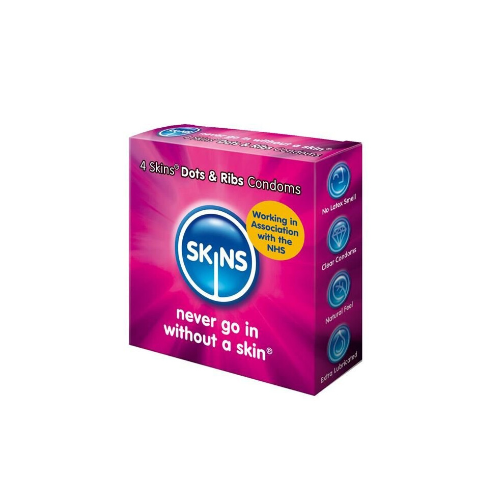 Skins Dots & Ribs Condoms 4 Pack