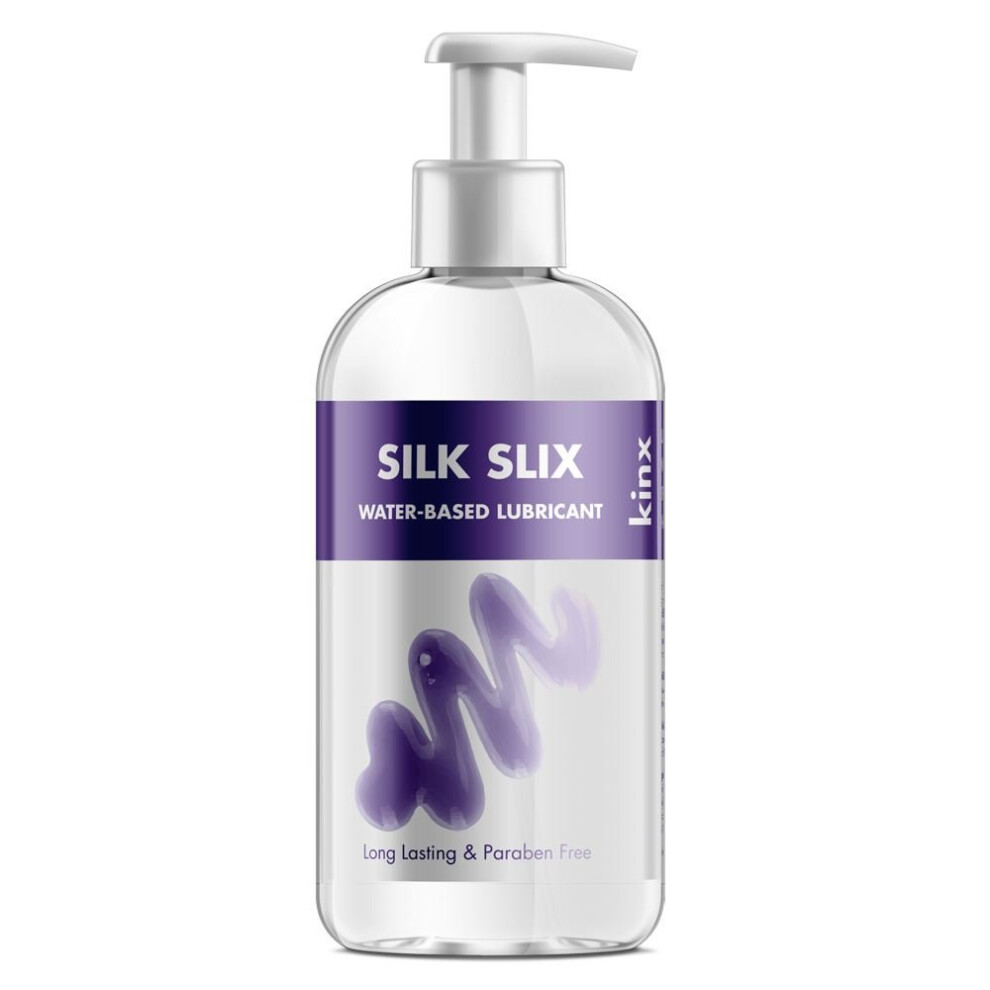 Kinx Silk Slix Water-Based Lubricant, 250ml Pump Bottle - Safe with Toys & Latex Condoms