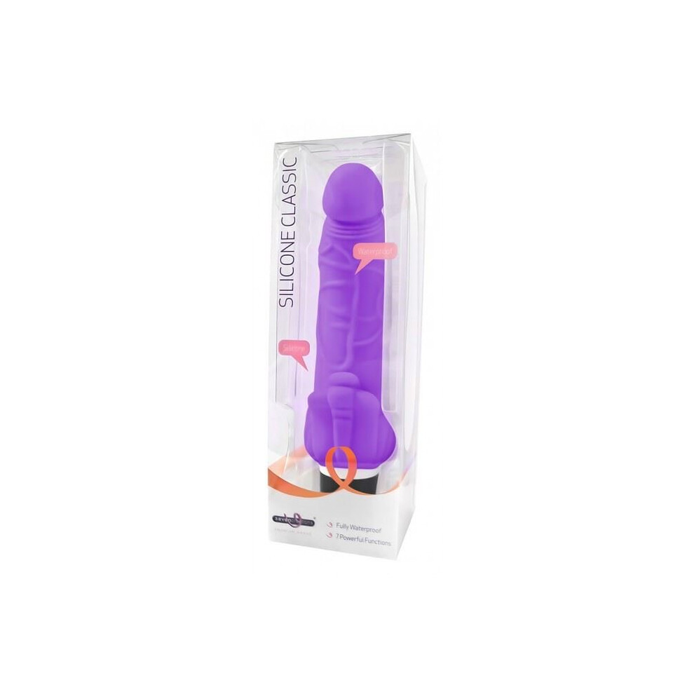 Seven Creations Silicone Classic Vibe With Clit Stim Purple OS