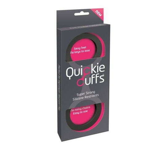 Quickie Cuffs Medium Silicone Beginners Bondage Handcuffs Black