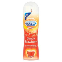 Durex Play Saucy Strawberry 50ml Water-Based Flavoured Lubricant - Sugar-Free, for Oral & Vaginal Use