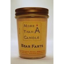 More Than A Candle BRF8J 8 oz Jelly Jar Soy Candle, Bear Farts