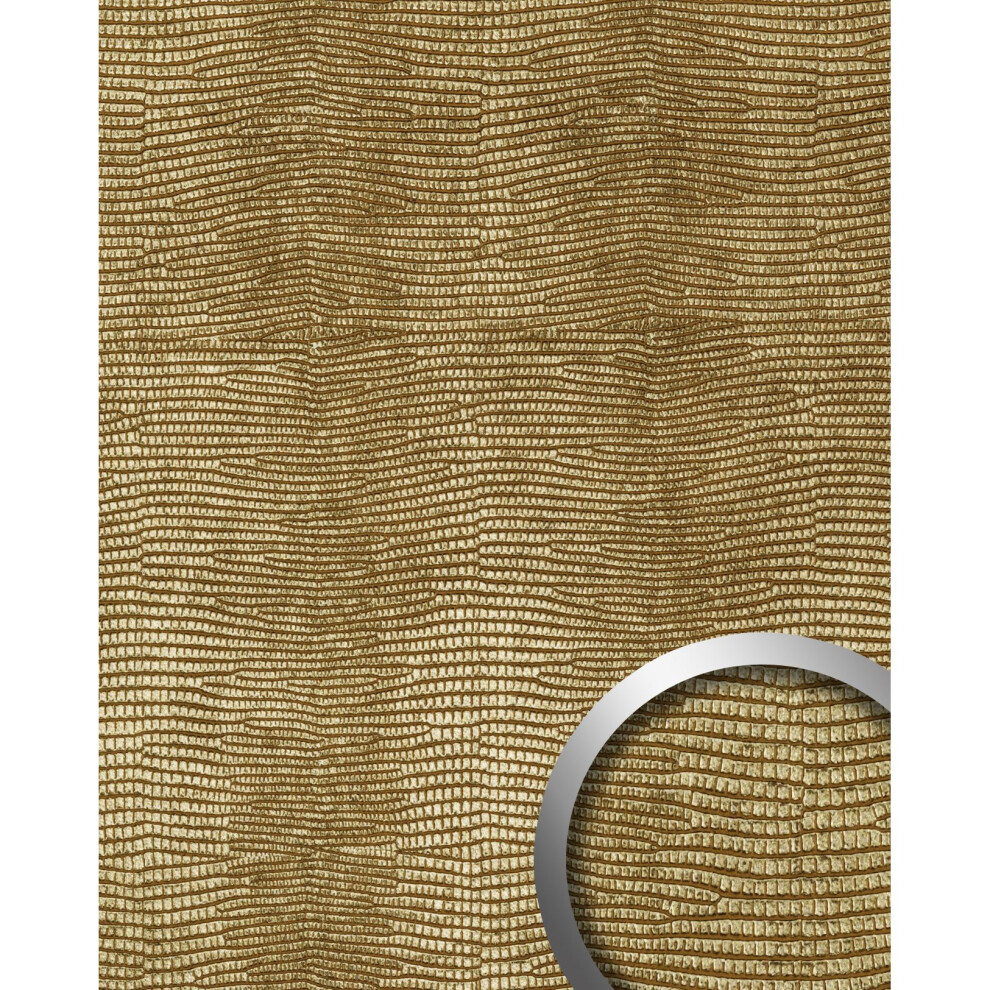 Wallface 13478 Leguan Wall Panel Leather Self-Adhesive Wall Deco Gold | 2.6 Sqm 9002582134785