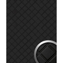 WallFace 15030 ROMBO Wall panel leather square self-adhesive black | 2.60 sqm