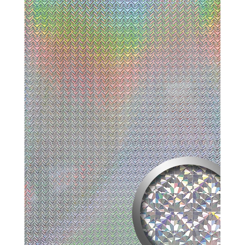 Wallface 10175 Deco Galaxy Wall Panel Self-Adhesive Metal Glossy Silver 2.6 Sqm 9002582101756