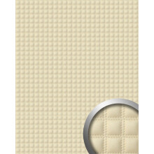 WallFace 14277 QUADRO Wall panel leather decor square wall cover cream 2.60 sqm