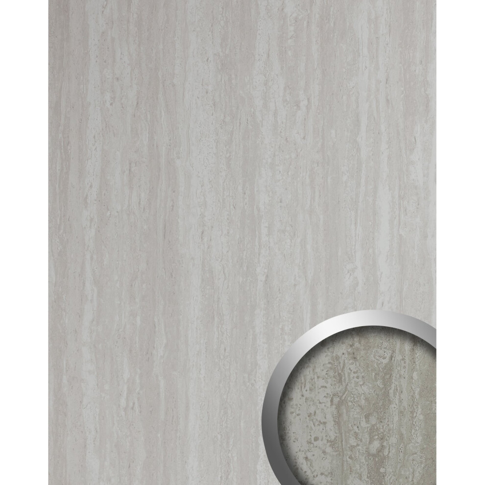 Wallface 19339 Travertin Decor Panel Limestone Look Glossy Grey 2.6 Sqm 9002582193393