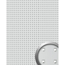 WallFace 10053 3D QUAD Wall panel square hole metal look silver grey | 2.60 sqm