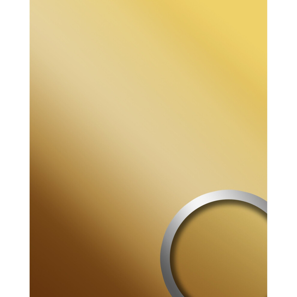 Wallface 10139 Deco Brass Wall Panel Self-Adhesive Mirror Glossy Brass 2.6 Sqm 9002582101398