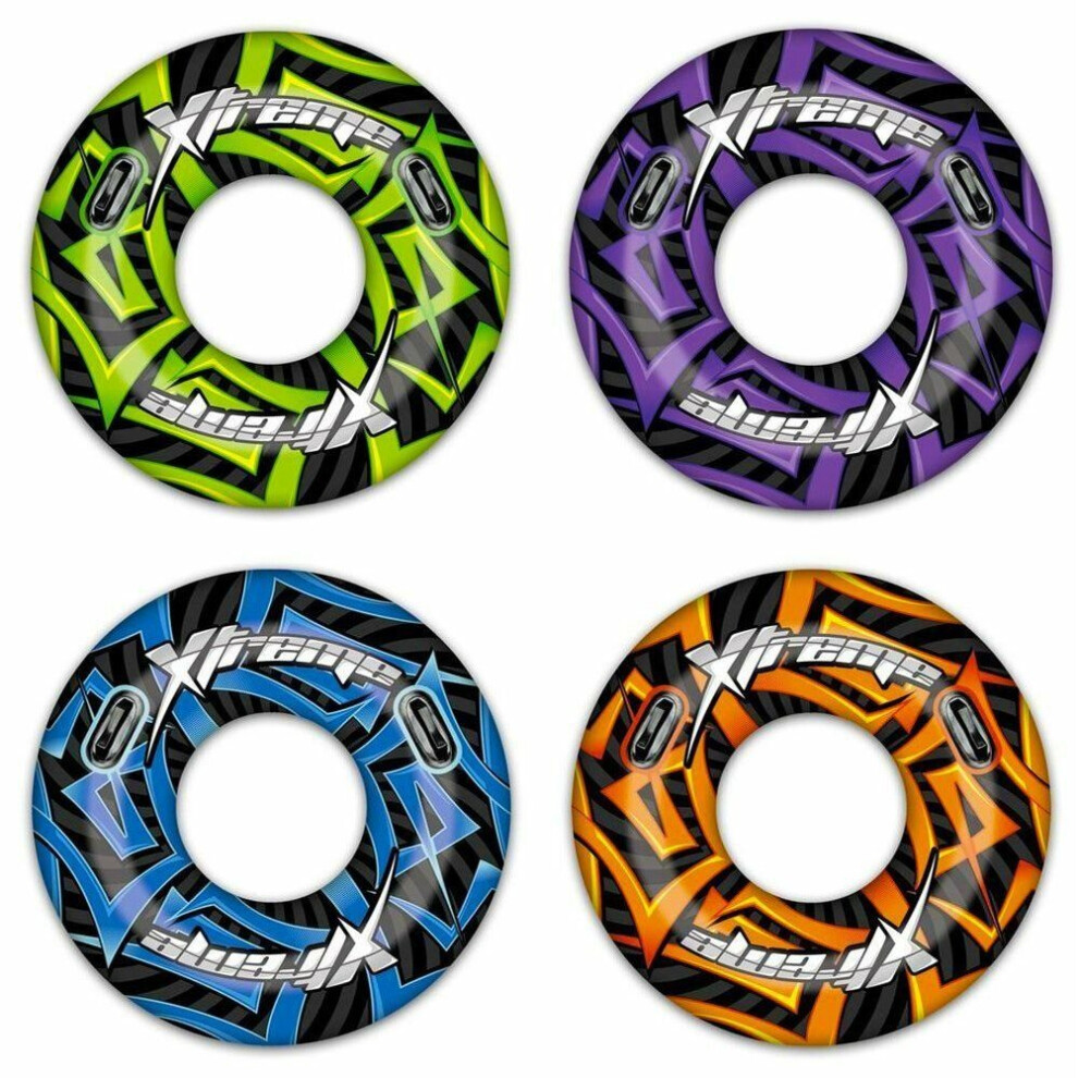 (Set of 4 Assorted) Bestway Large 47" Inflatable Turbo Extreme Swim Ring Rubber Tube Beach Lilo Pool Float