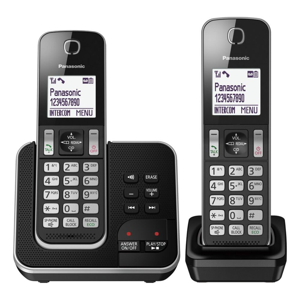 PANASONIC KX-TGD622EB Cordless Phone - Twin Handsets