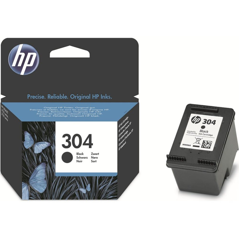 HP 304 Black Ink Cartridge, Black