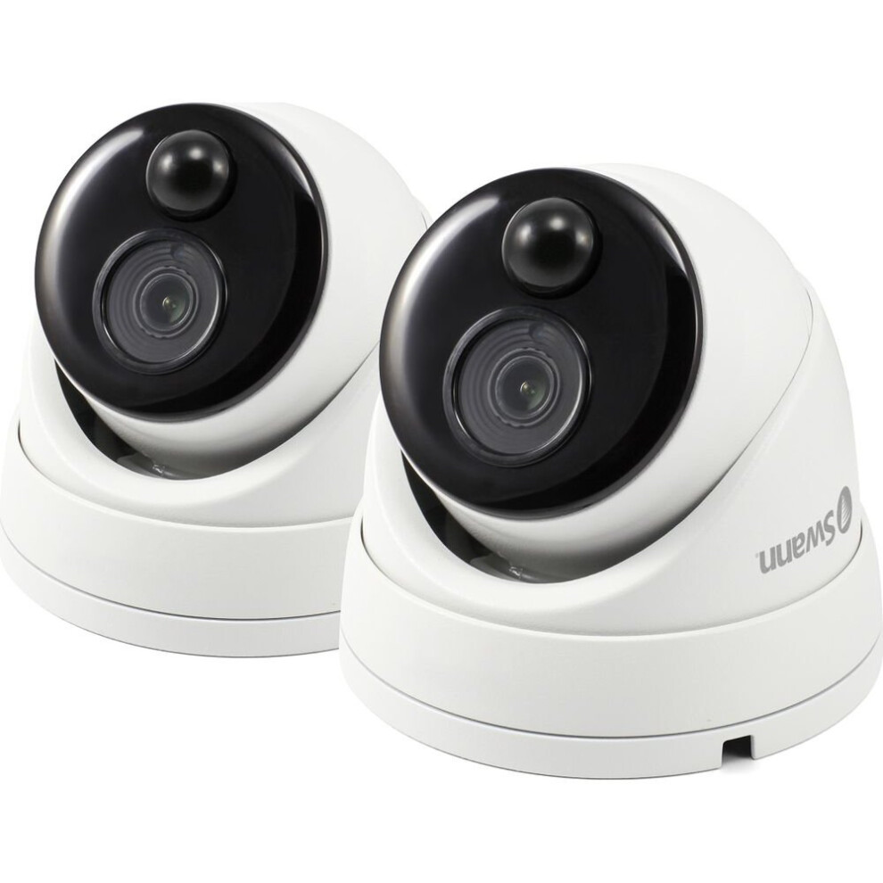 SWANN PRO-1080MSD Thermal Sensing Dome Security Camera - Twin Pack, Snow