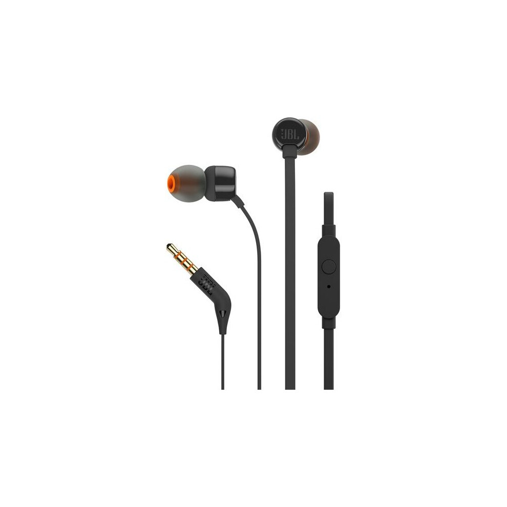 JBL Tune T110 Wired In-Ear Headphones - Black - JBLT110BLK