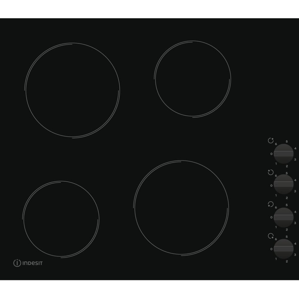 Indesit RI860C 58cm 4 Burners Ceramic Hob Black