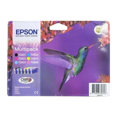 Epson Epson Pack de 6 cartouches d'encre T080 1 x Noire,