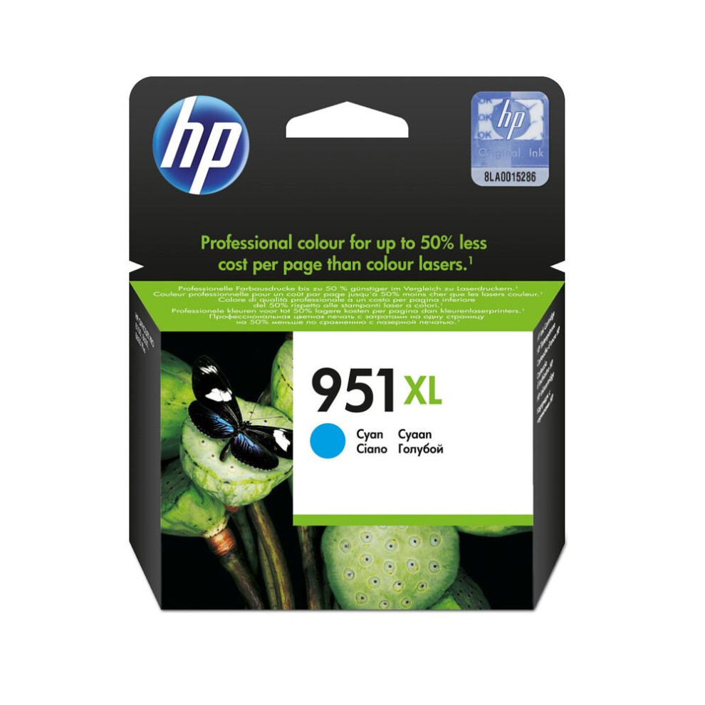 HP 951XL Cyan Ink Cartridge, Cyan