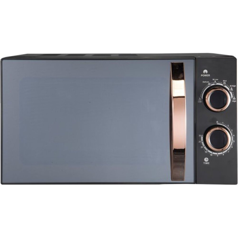 RUSSELL HOBBS RHM1727RG Compact Solo Microwave - Black & Rose Gold, Black