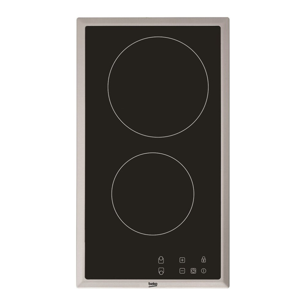 Beko HDMC32400TX 29cm 2 Burners Ceramic Hob Touch Control Black